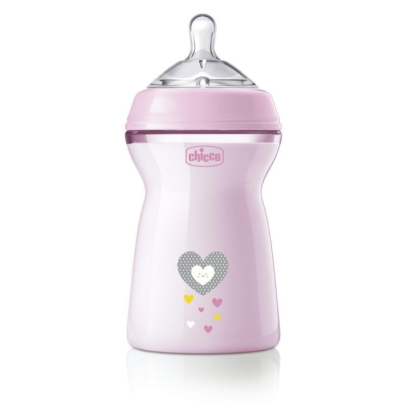 Chicco Natural Feeling Bottle +6m 330 mL Pink l My Pharma Spot