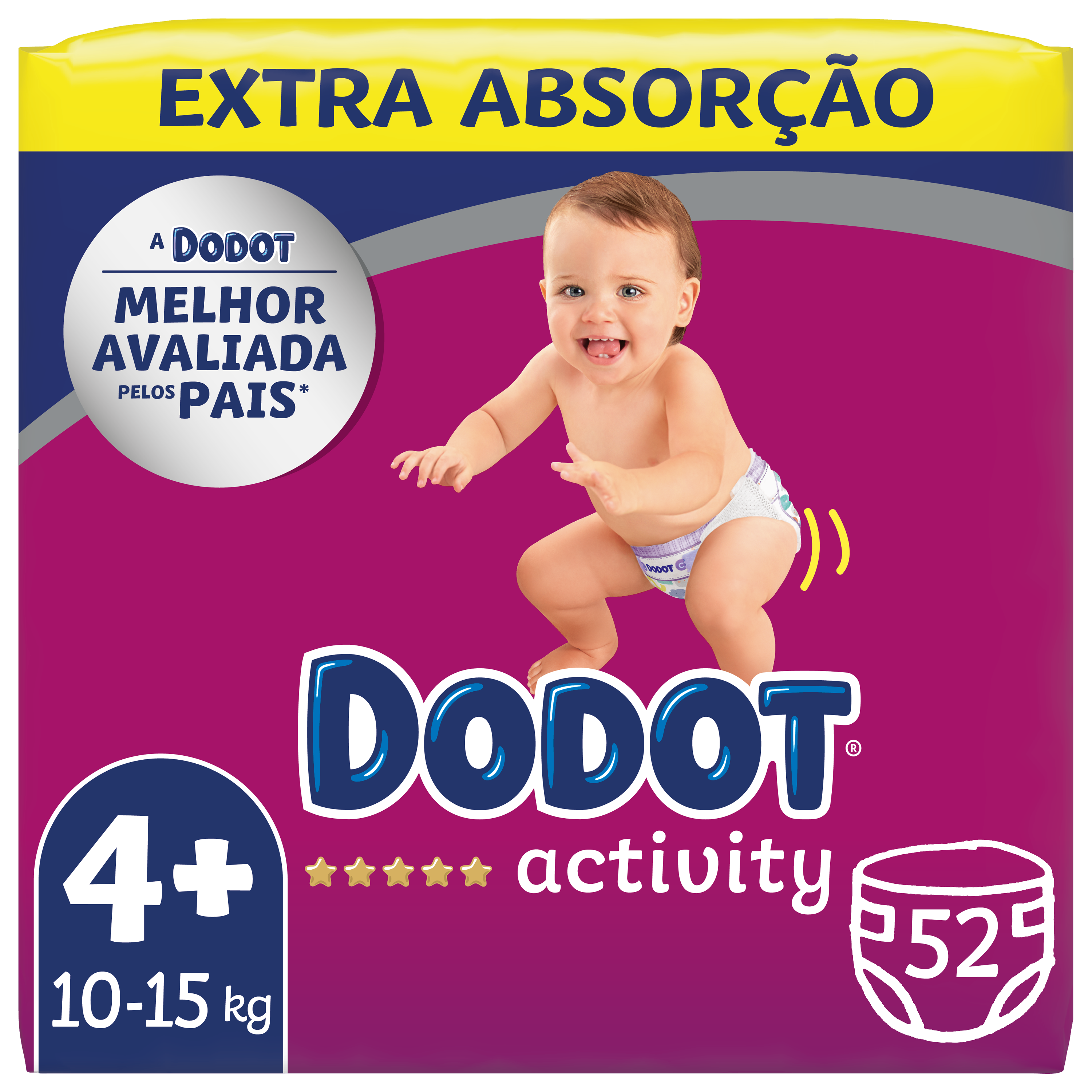 Dodot Activity Extra Jumbo Pack Talla 4+ 52 uds.