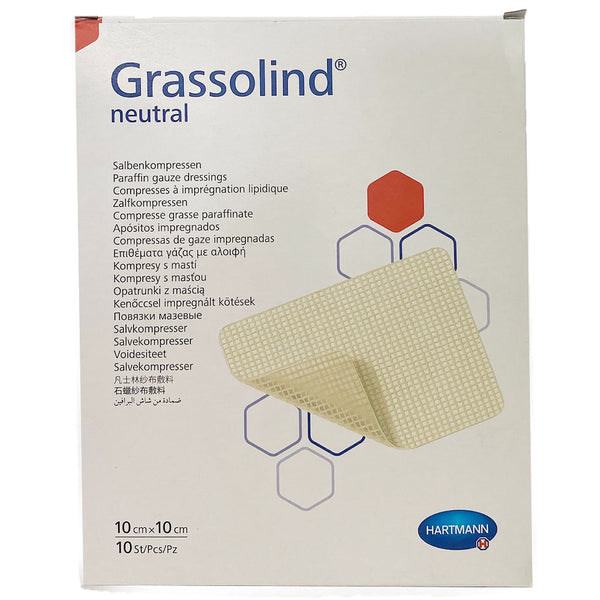 Grassolind compressas neutras de gaze 10 x 10 cm - 10 unidades